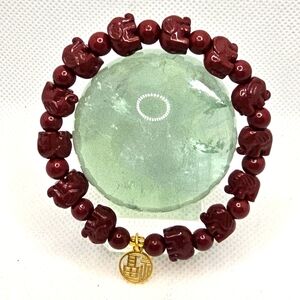 Elephant Cinnabar Elephant Bracelet